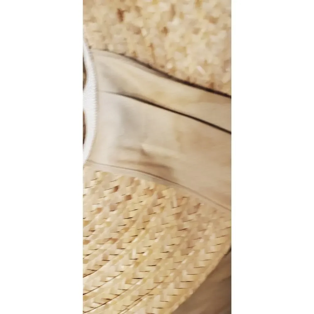 1950s Vintage Wide Brim Straw Beach Garden Hat Happy Capper Field Co. LA Taupe